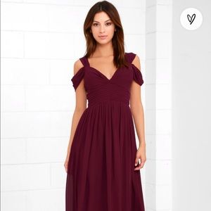 ✨Lulus Make Me Move Burgundy Maxi Dress✨